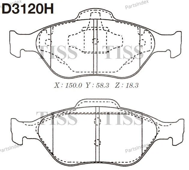 Колодки тормозные FORD MAZDA FIESTA FUSION 2 01- перед. (с антискрипными пластин