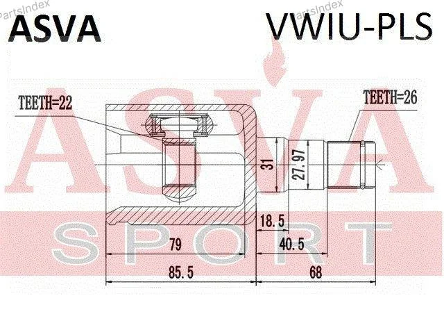 ШРУС внутренний 22x30.1x26 - миниатюра 2