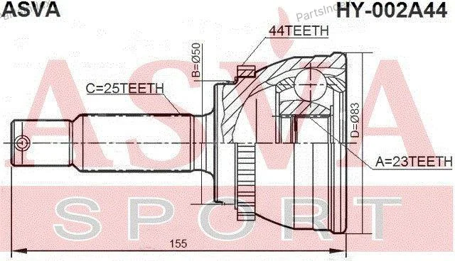 ШРУС наружный 23x50x25 - миниатюра 2