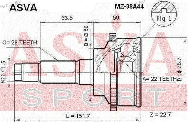 ШРУС наружный 22x56x28 - миниатюра 2