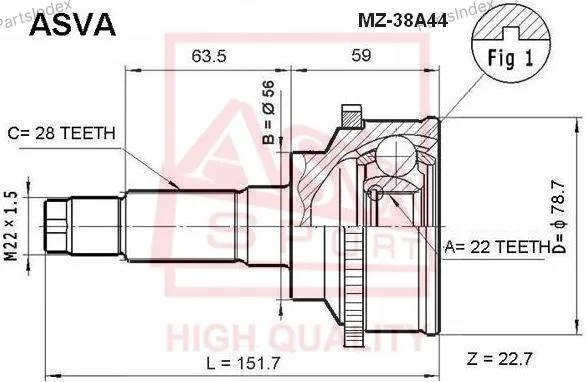 ШРУС наружный 22x56x28 - миниатюра 4