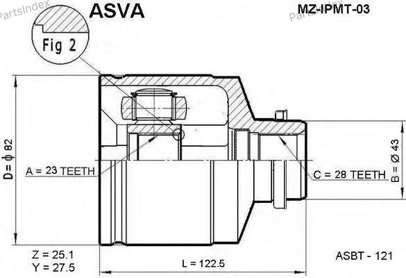 ШРУС внутренний правый 23x43x28 - миниатюра 3