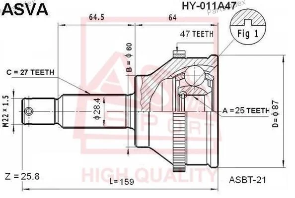 ШРУС наружный 25x60x27 - миниатюра 4