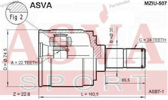 ШРУС внутренний 22x35x24 - миниатюра 2