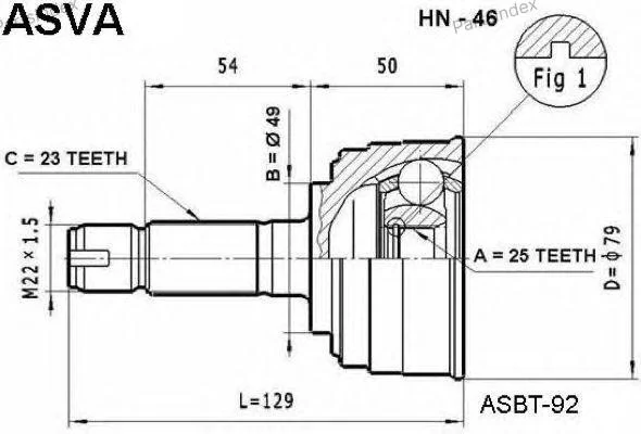 ШРУС наружный 25x49x23 - миниатюра 3