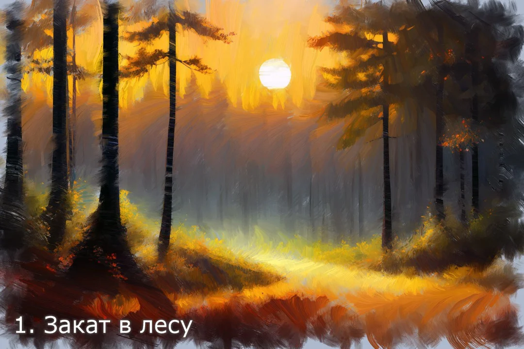 Лесной пейзаж Авторские картины для печати - изображение 1