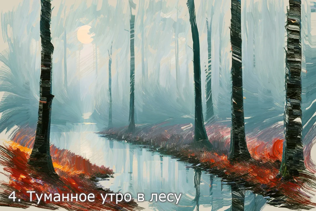 Лесной пейзаж Авторские картины для печати - миниатюра 7