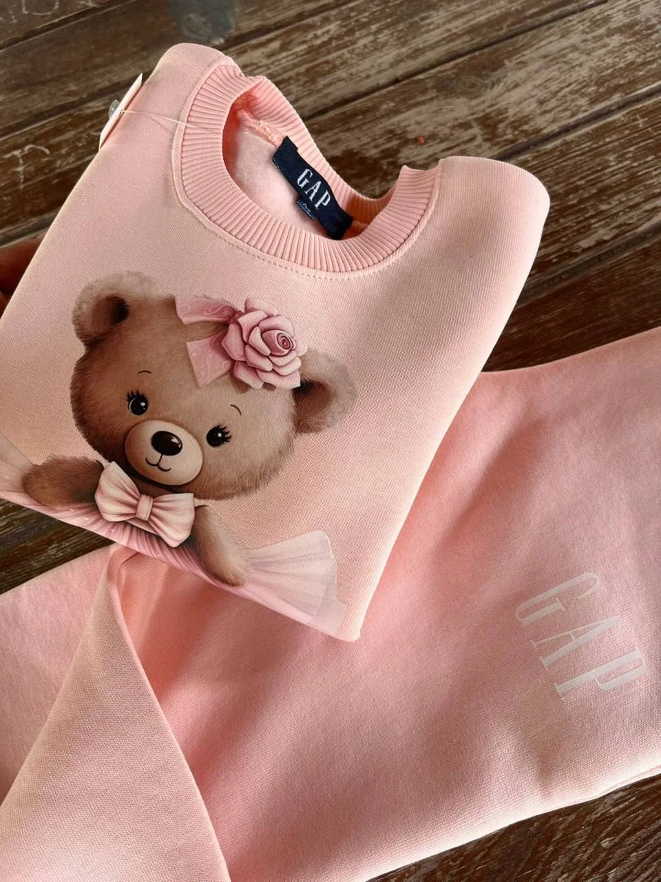 Нежный костюм на флисе для девочки 3-10 лет - миниатюра 5