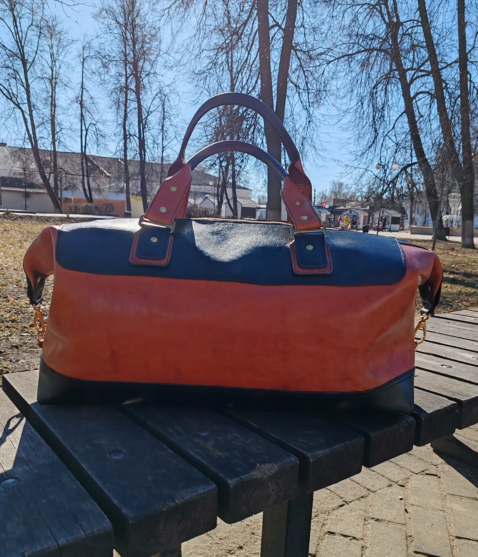 Сумка дорожная из натуральной кожи - миниатюра 3