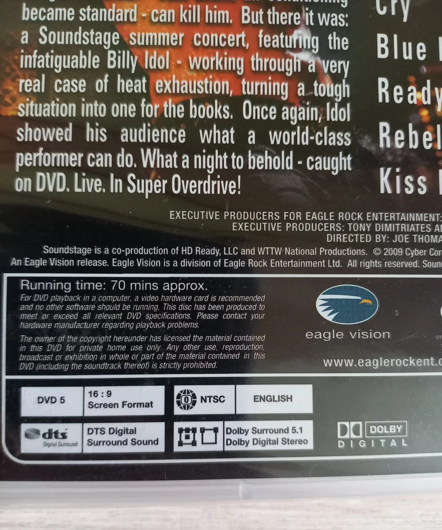 Billy Idol dvd - миниатюра 3