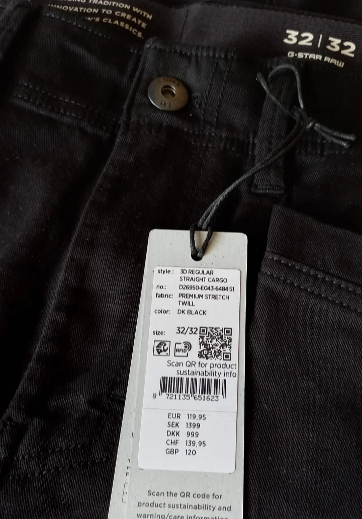 Брюки карго G-star 3D Regular W32L32 - миниатюра 6