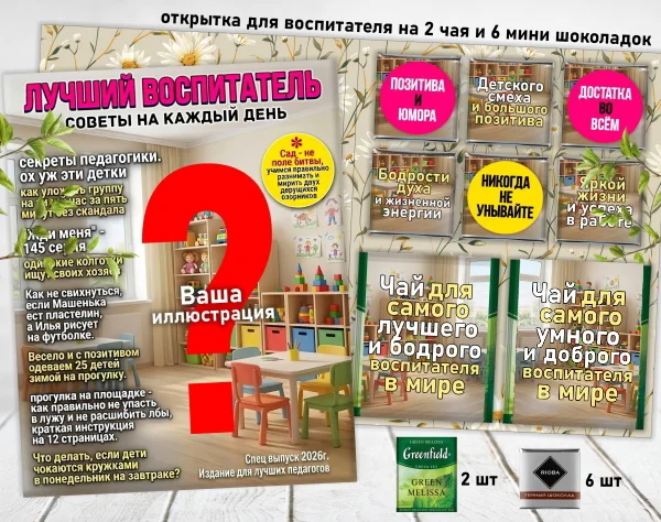 Сладкая открытка для воспитателя - миниатюра 8