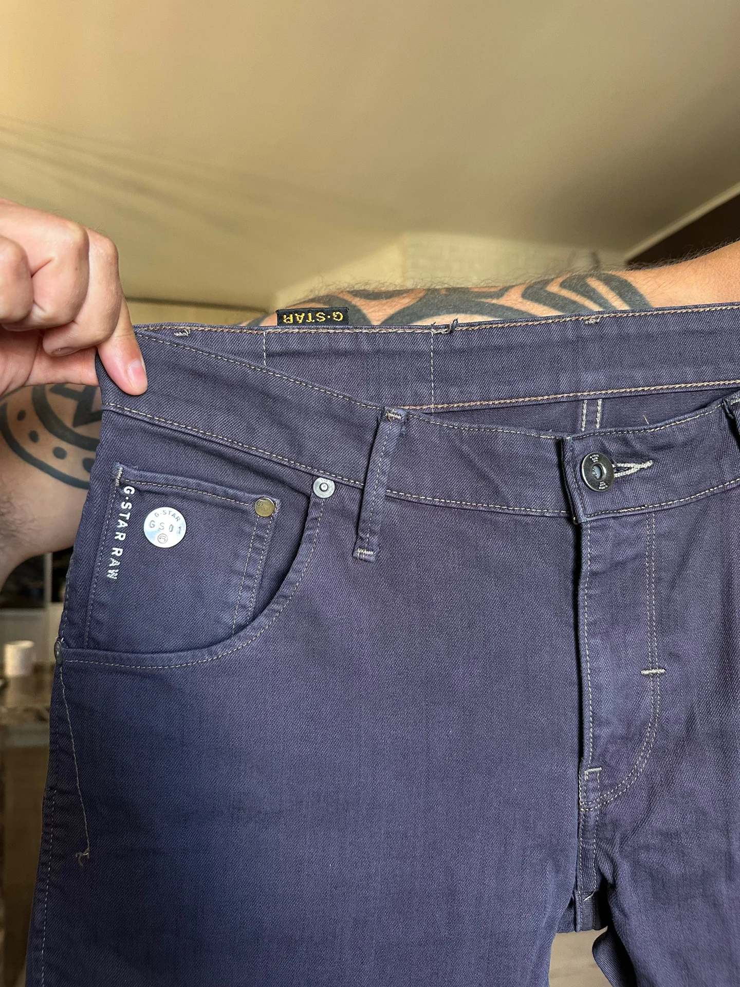Мужские джинсы G-Star RAW GS01 редкий цвет - миниатюра 4