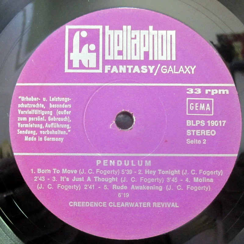 Creedence Clearwater Revival	Pendulum(lam)	1971(original)	Germany - миниатюра 4