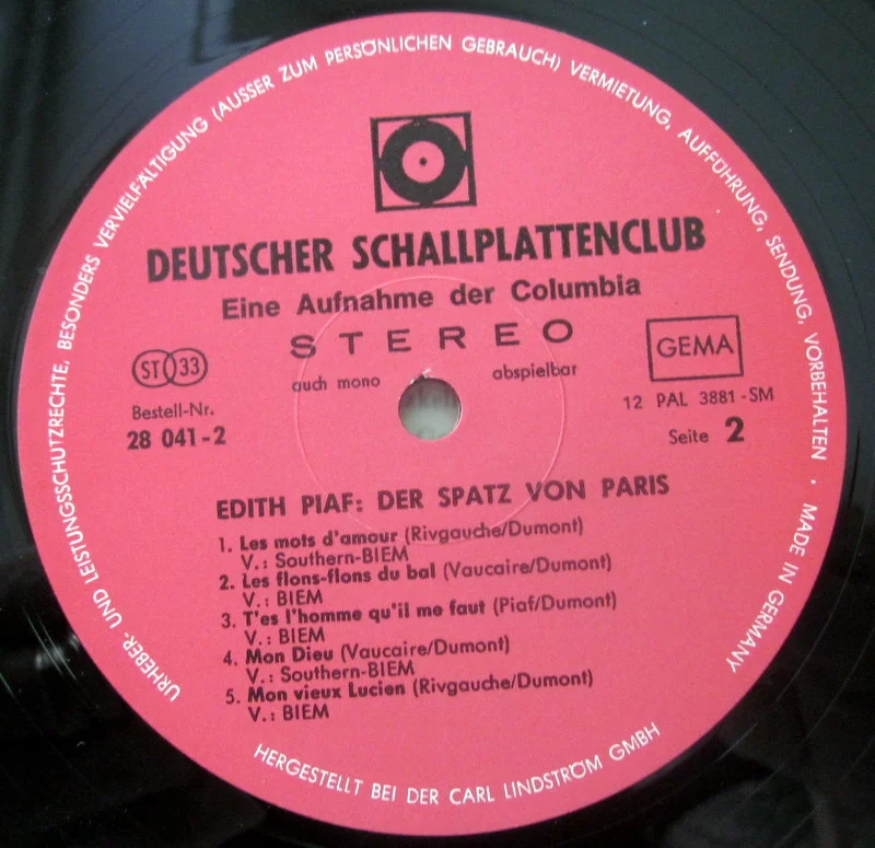 Edith Piaf Der Spatz Von Paris(Mono lam) Germany - миниатюра 3