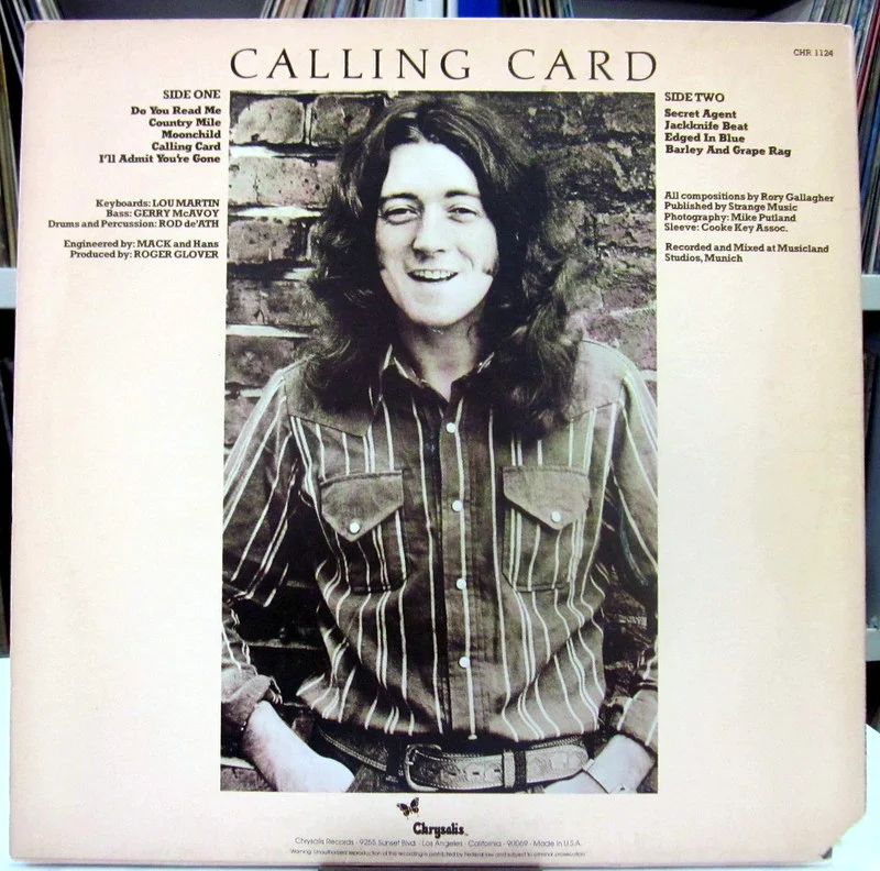 Gallagher, Rory Calling Card 1976(1st press) US - миниатюра 2