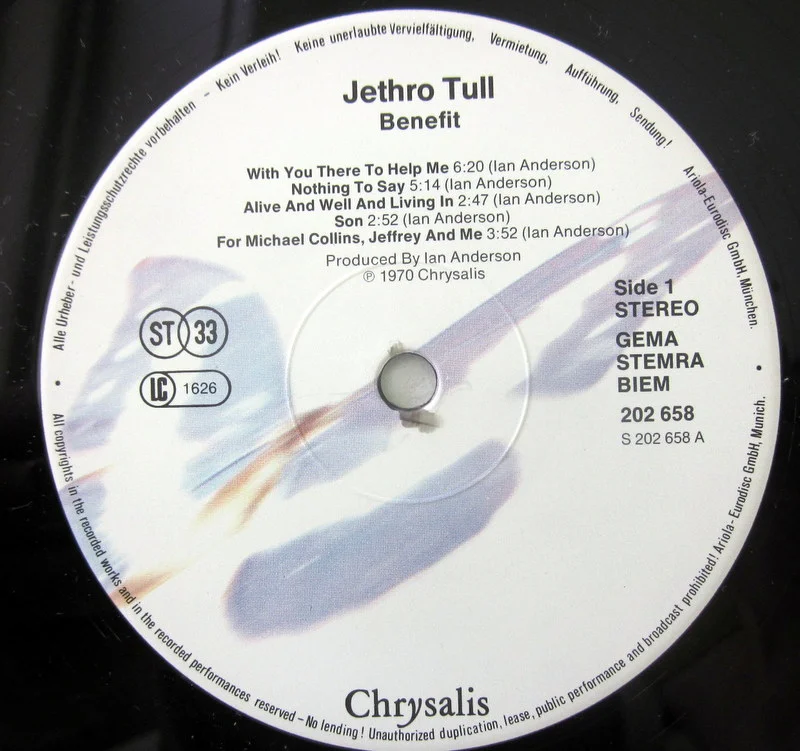 Jethro Tull	Benefit	1970(Re 1986)	Germany - миниатюра 3