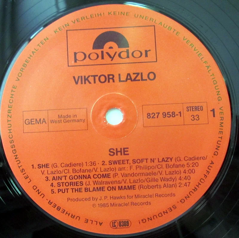 Lazlo, Viktor	She	1985	Germany - миниатюра 3