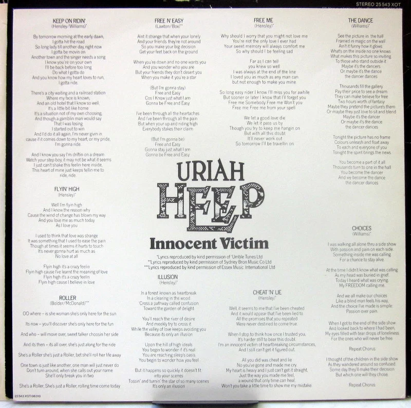 Uriah Heep Innocent Victim 1977(1st press) Germany - миниатюра 3