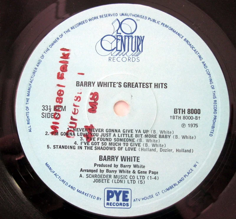 White, Barry	Greatest Hits	1975		UK - миниатюра 4