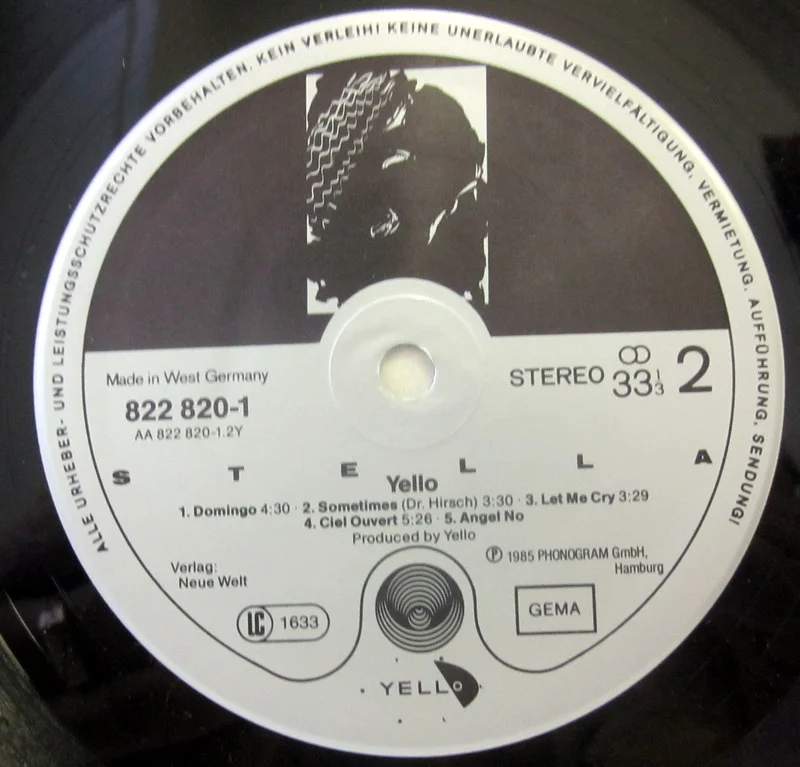 Yello Stella 1985(original) Germany - миниатюра 5