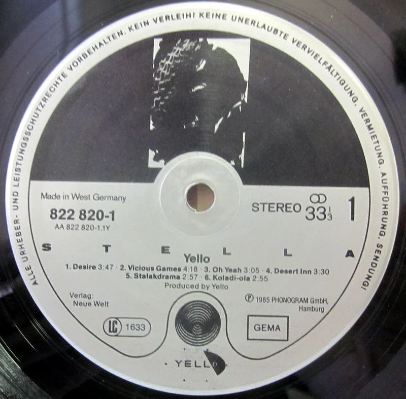 Yello	Stella	1985(original)		Germany - миниатюра 3