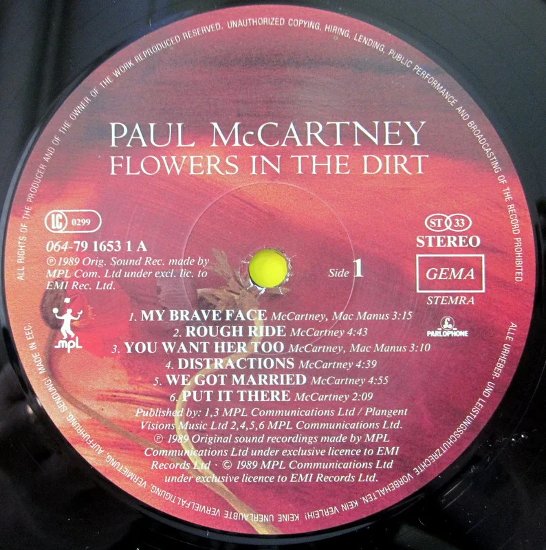 McCartney, Paul	Flowers In The Dirt	1989		Germany - миниатюра 8