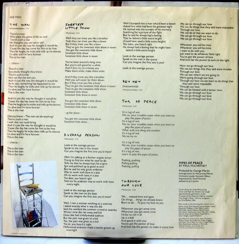 McCartney, Paul Pipes Of Peace 1983 Germany - миниатюра 3