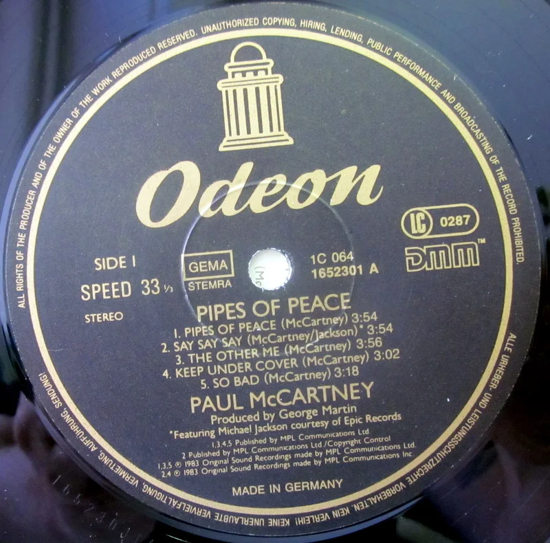 McCartney, Paul Pipes Of Peace 1983 Germany - миниатюра 6