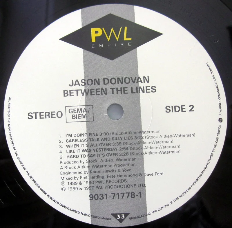 Donovan, Jason Between The Lines 1989 Germany - миниатюра 5