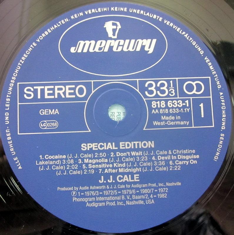 J.J.Cale Special Edition 1984 Germany - миниатюра 5