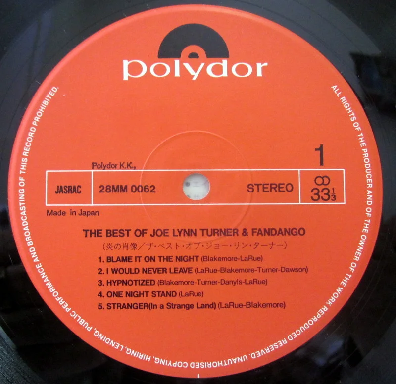 Turner, Joe Lynn And Fandango The Best Of 1981 Japan - миниатюра 5