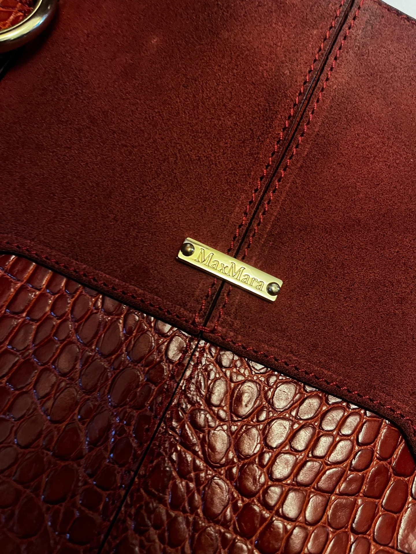 Сумка Max Mara. Кожа + замша - миниатюра 6