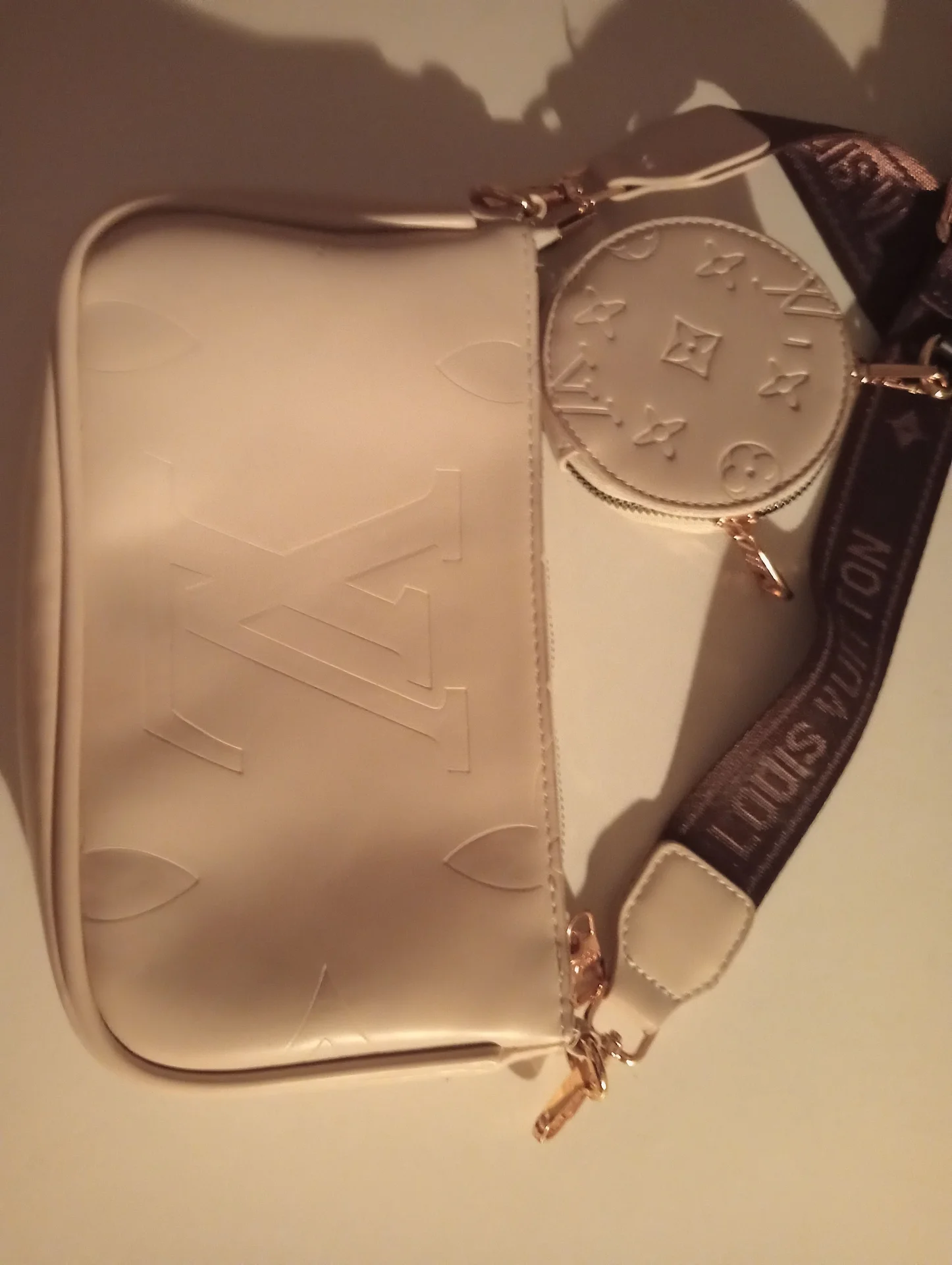 Сумка Louis Vuitton минатюрная бежевая с кошельком - миниатюра 2