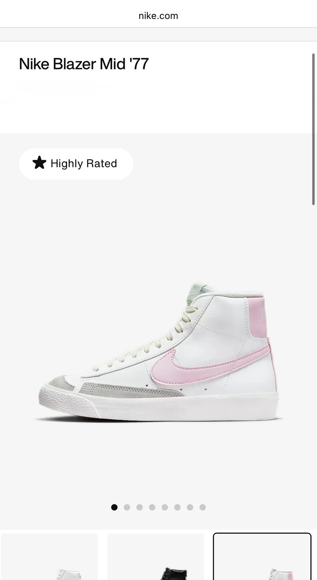 Nike Blazer Mid 77 White Pink Foam - миниатюра 3