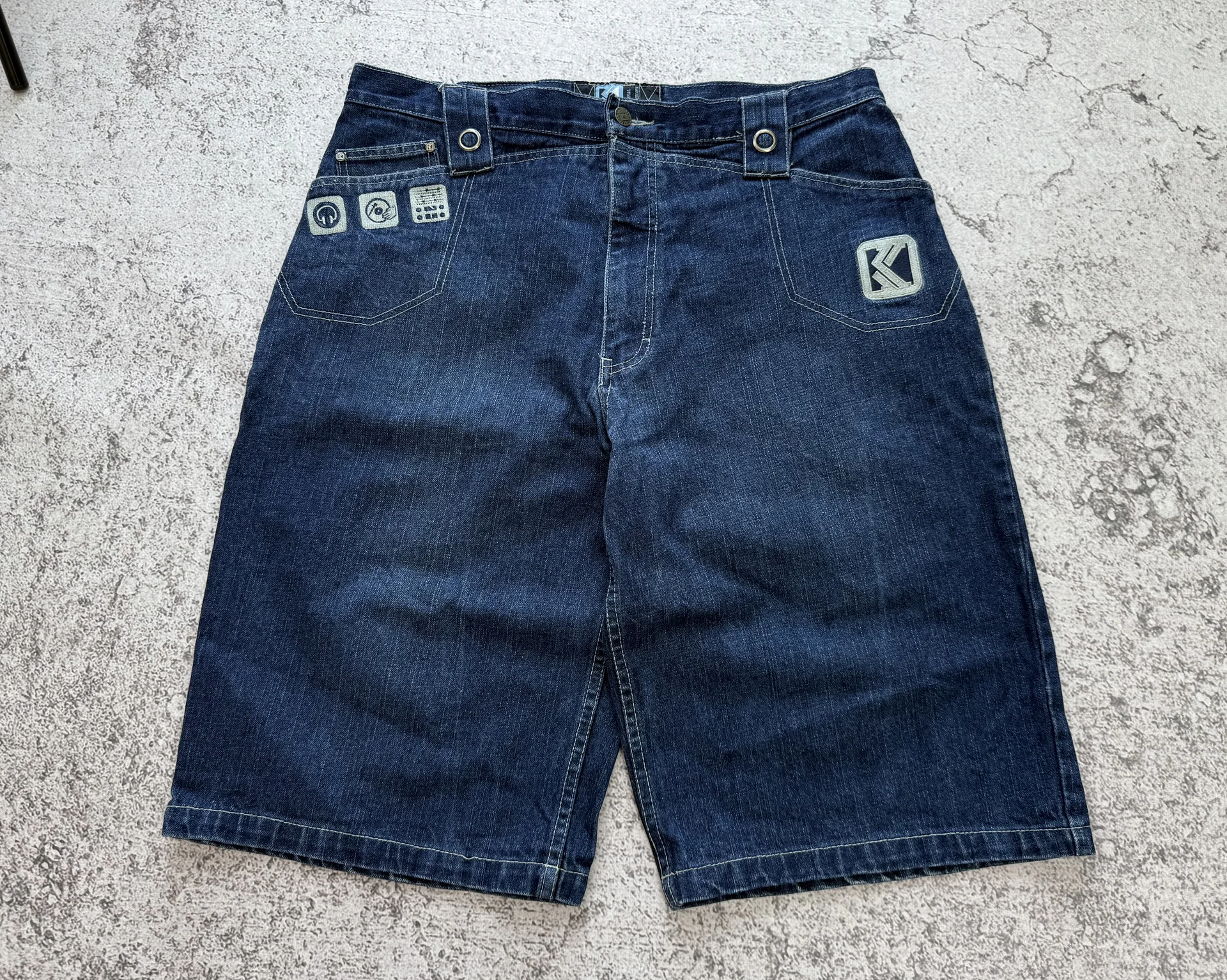 Джинсовые шорты Karl Kani Vintage Denim Rap Shorts - миниатюра 3