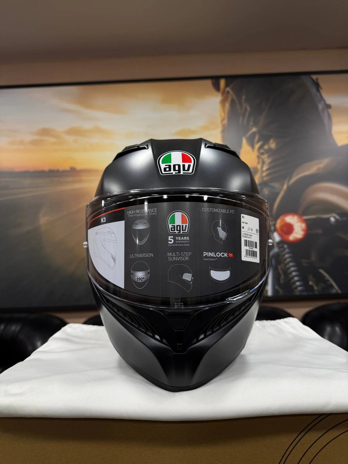 AGV K3 Matt Black M (57-58) E2206