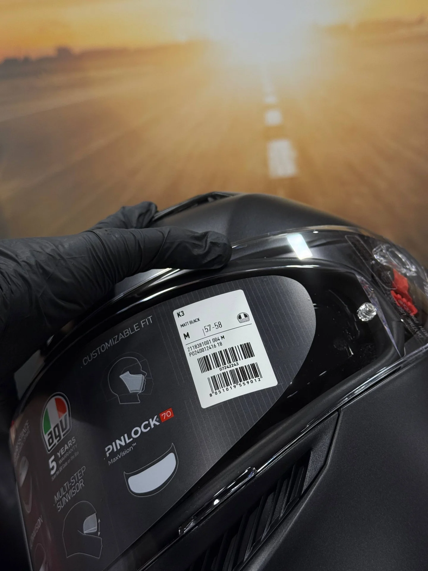 AGV K3 Matt Black M (57-58) E2206 - миниатюра 5