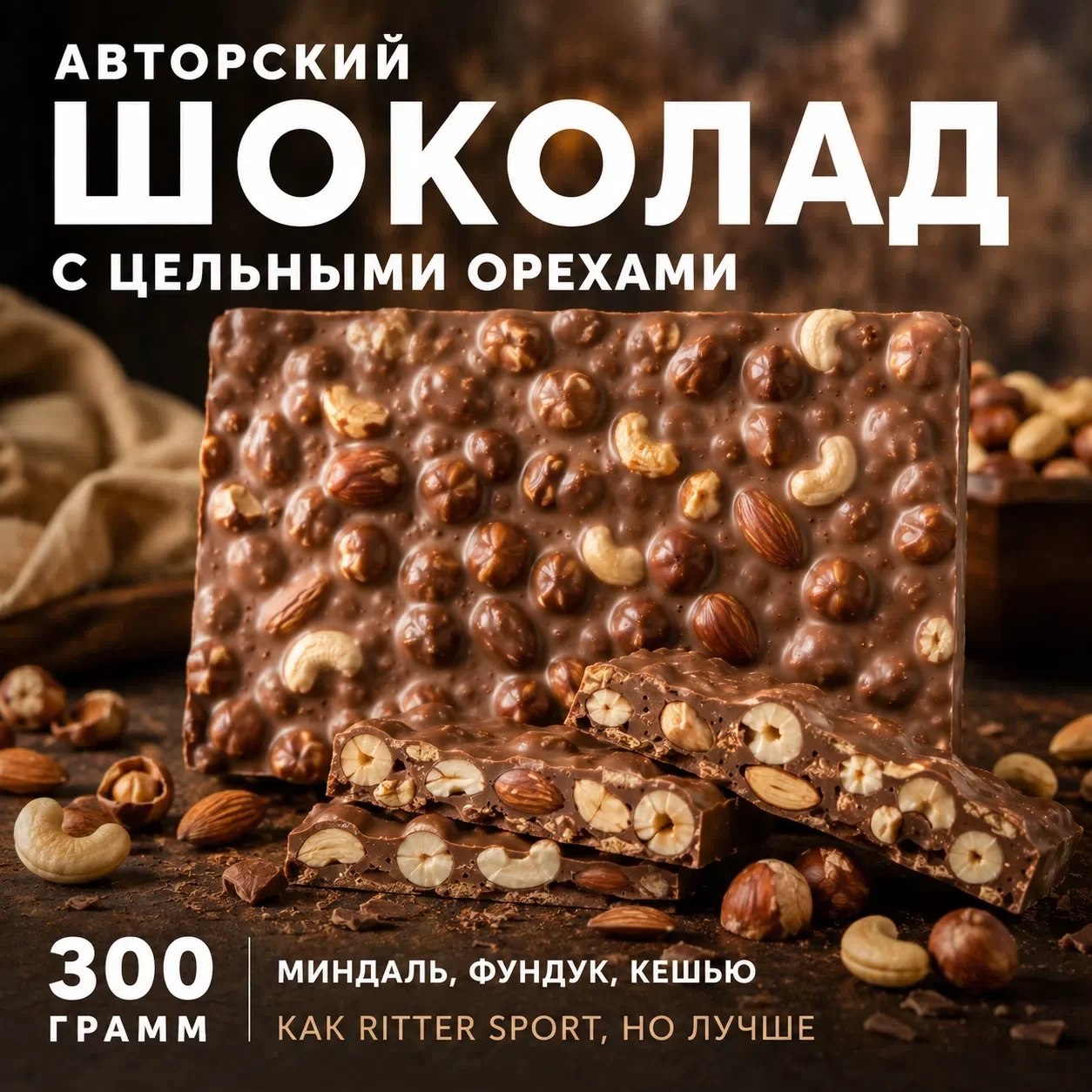 Шоколал с цельными орихами - изображение 1