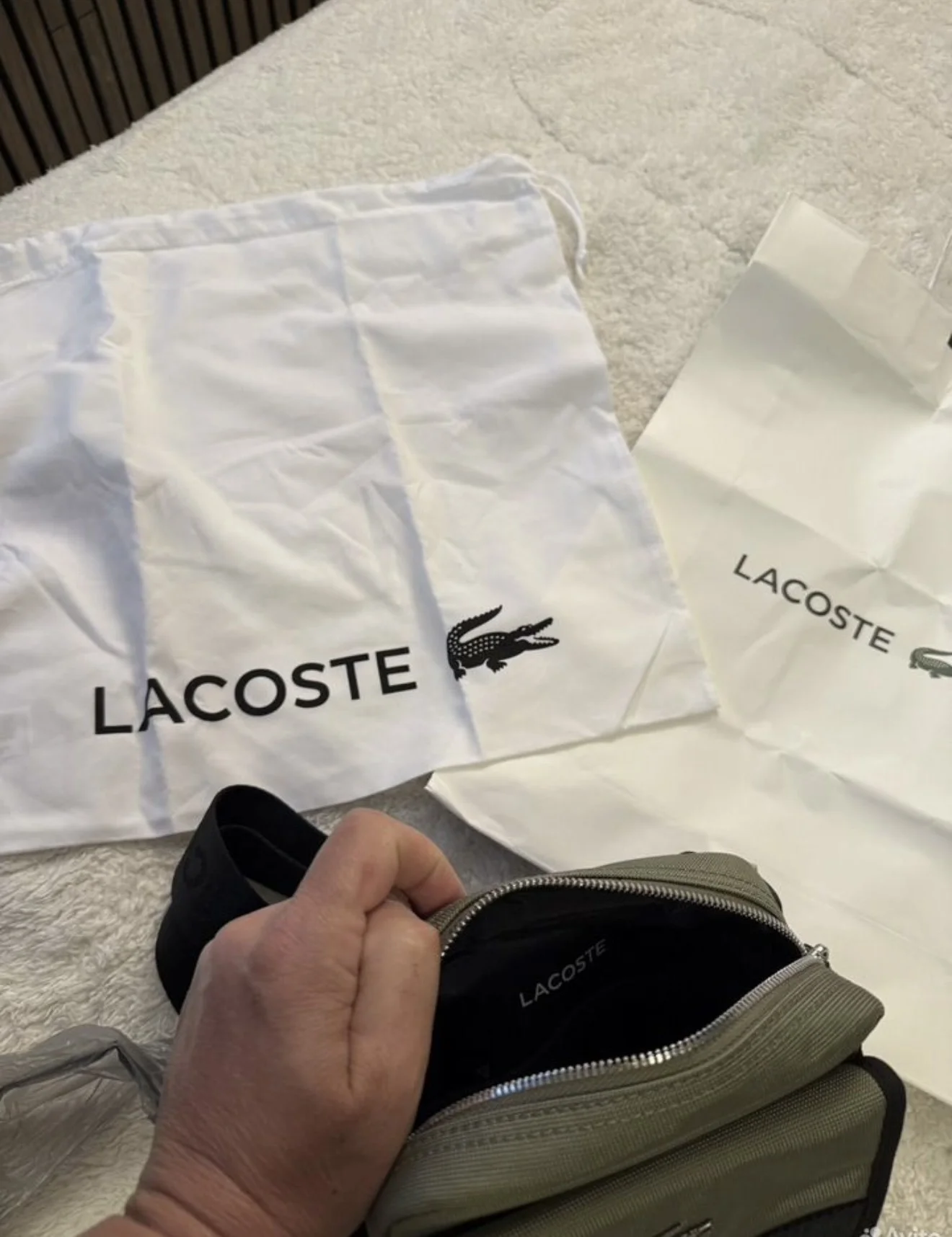 сумка мессенджер Lacoste (Хаки / Оливковая) - миниатюра 6