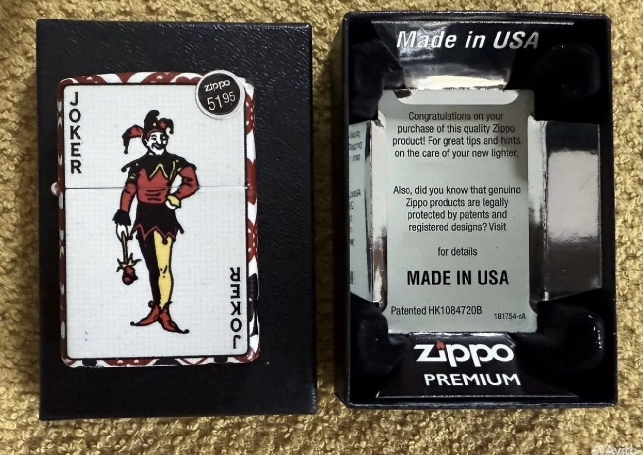 Zippo Joker Playing Card зажигалка - миниатюра 3