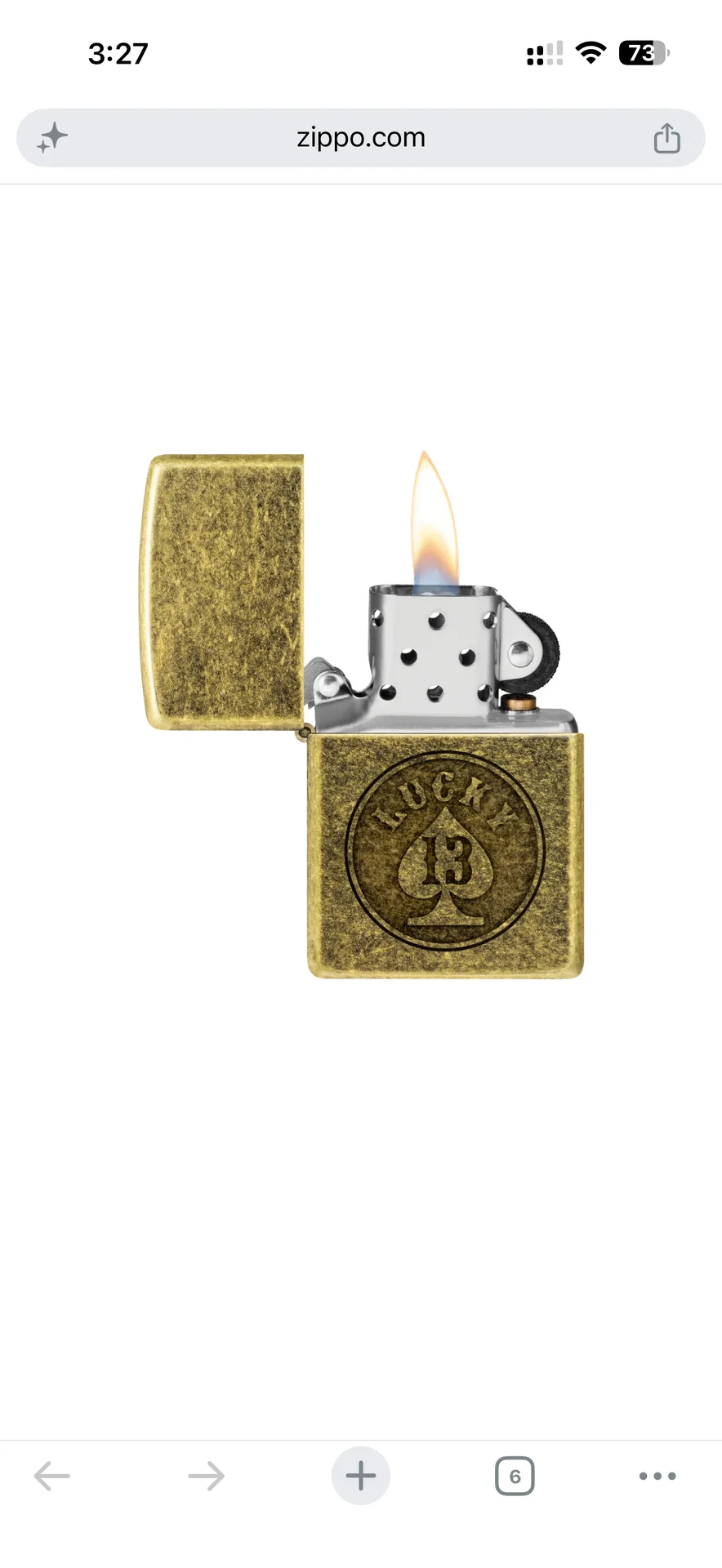 Zippo Lucky 13 (Antique Brass) - миниатюра 2