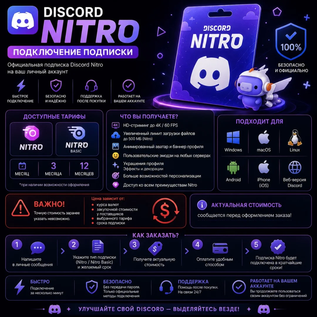 Подписка Discord nitro - изображение 1