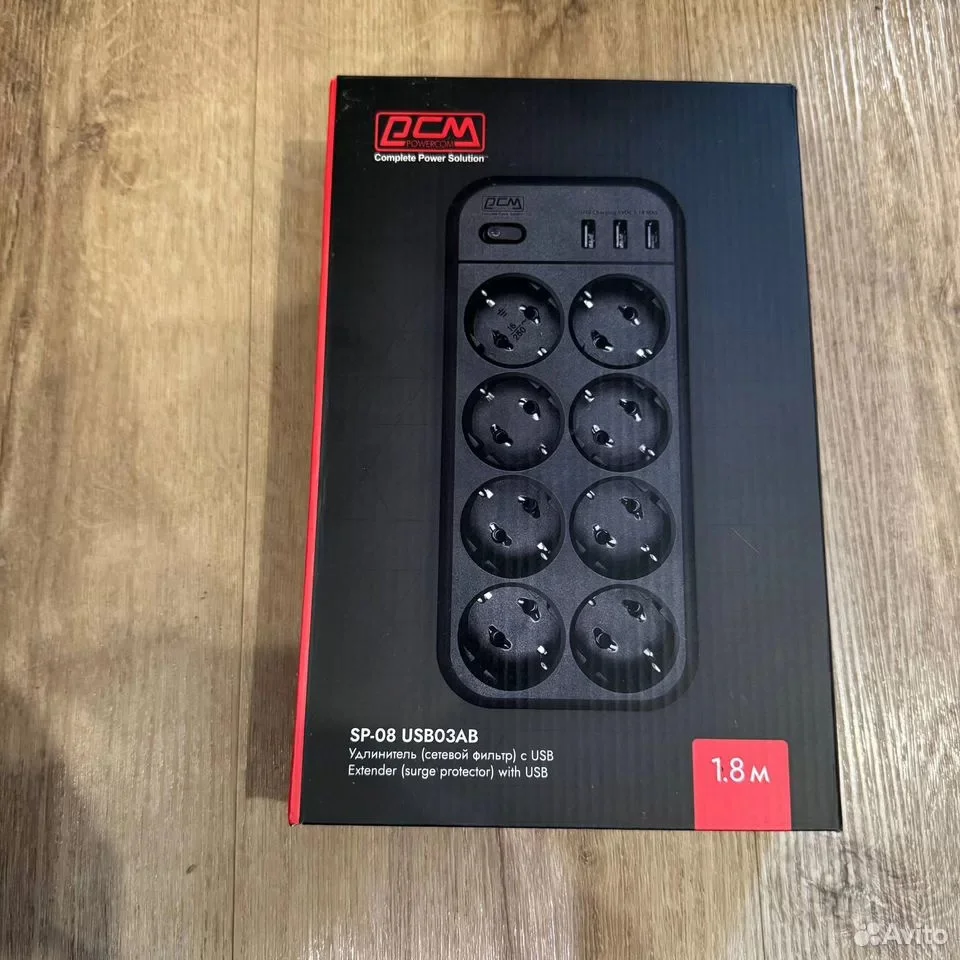 Сетевой фильтр Powercom SP-08 USB03AB 1.8м - миниатюра 2