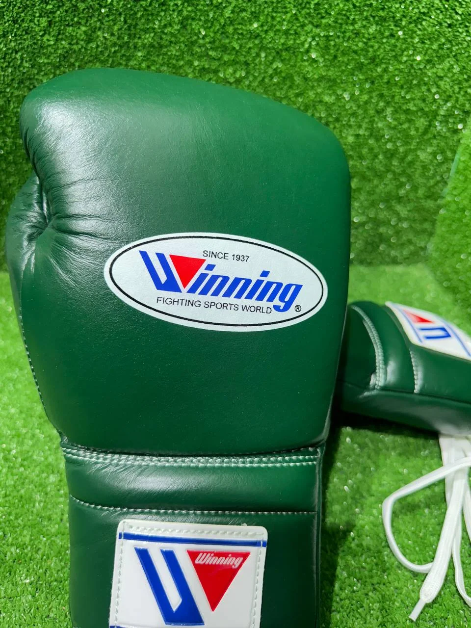 Боксерские перчатки на шнурках Winning желтые - миниатюра 8