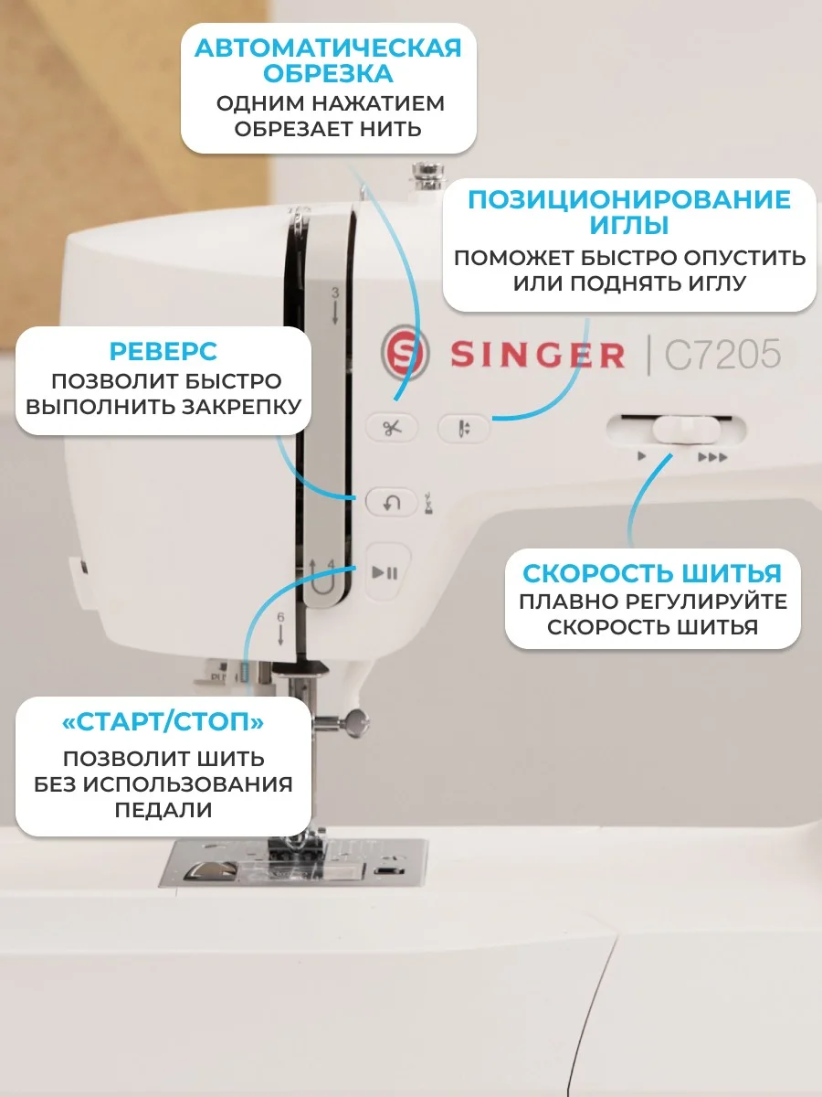 Компьютерная швейная машина Singer C7205 - миниатюра 3