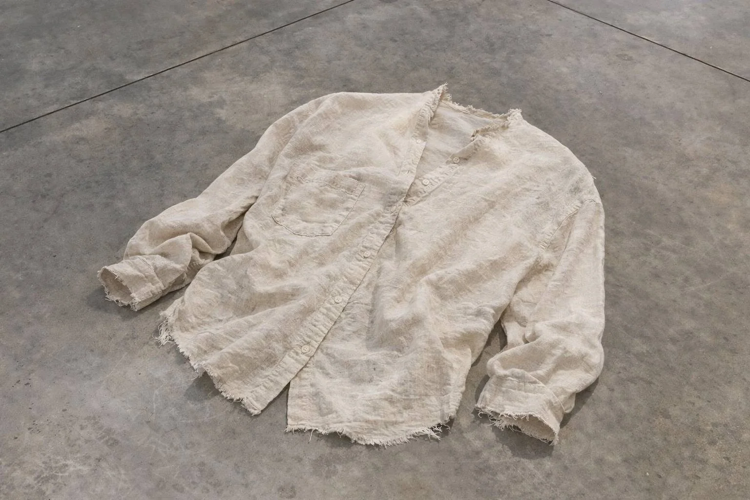 Авангардная рубашка лён maison margiela rick owens - миниатюра 2