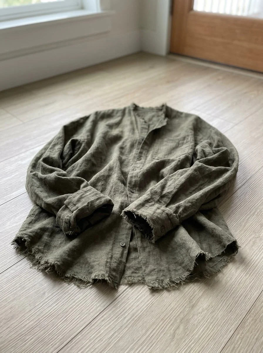 Авангардная рубашка лён maison margiela rick owens - миниатюра 4