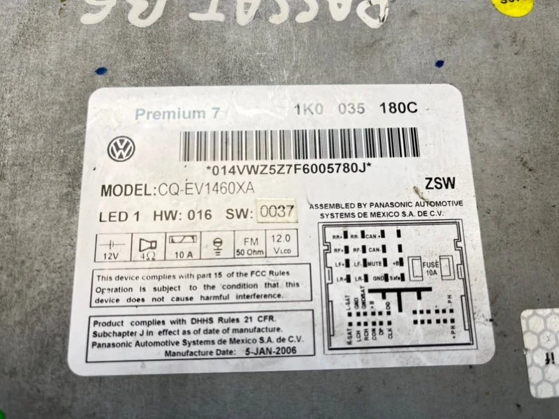 Магнитола Volkswagen Passat 6 (B6) 2006 - миниатюра 9