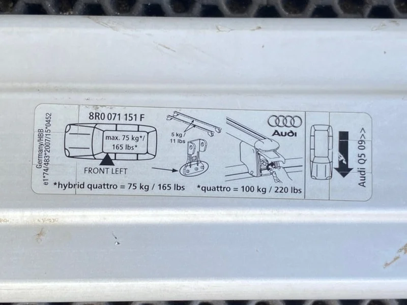 Рейлинги на крышу Audi Q5 (8R) 2012 - миниатюра 9